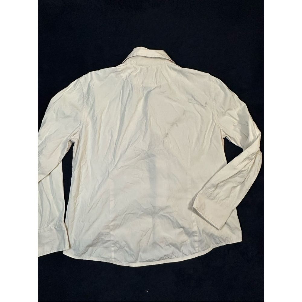 Vintage 70s Blue Willi’s Button Down Pearl Button White Collar Longsleeve Sz Med - Picture 2 of 11
